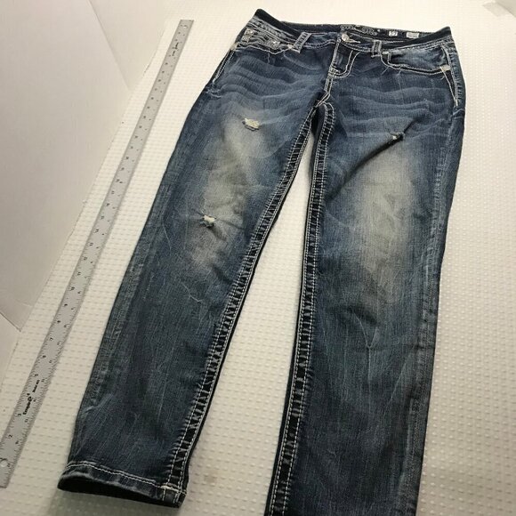 MISS ME WOMENS DISTRESSED CAPRI JEANS SIZE 27 - Picture 1 of 6